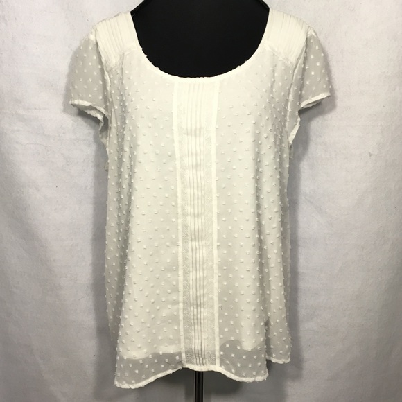 LC Lauren Conrad Tops - Lauren Conrad XXL Blouse White Short Sleeve